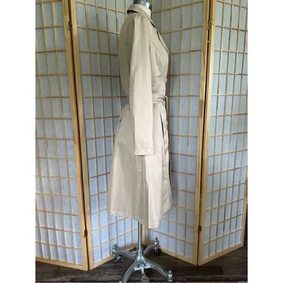 ZEAGOO women’s beige slim, double breasted trench coat with tie waist - Picture 2 of 10